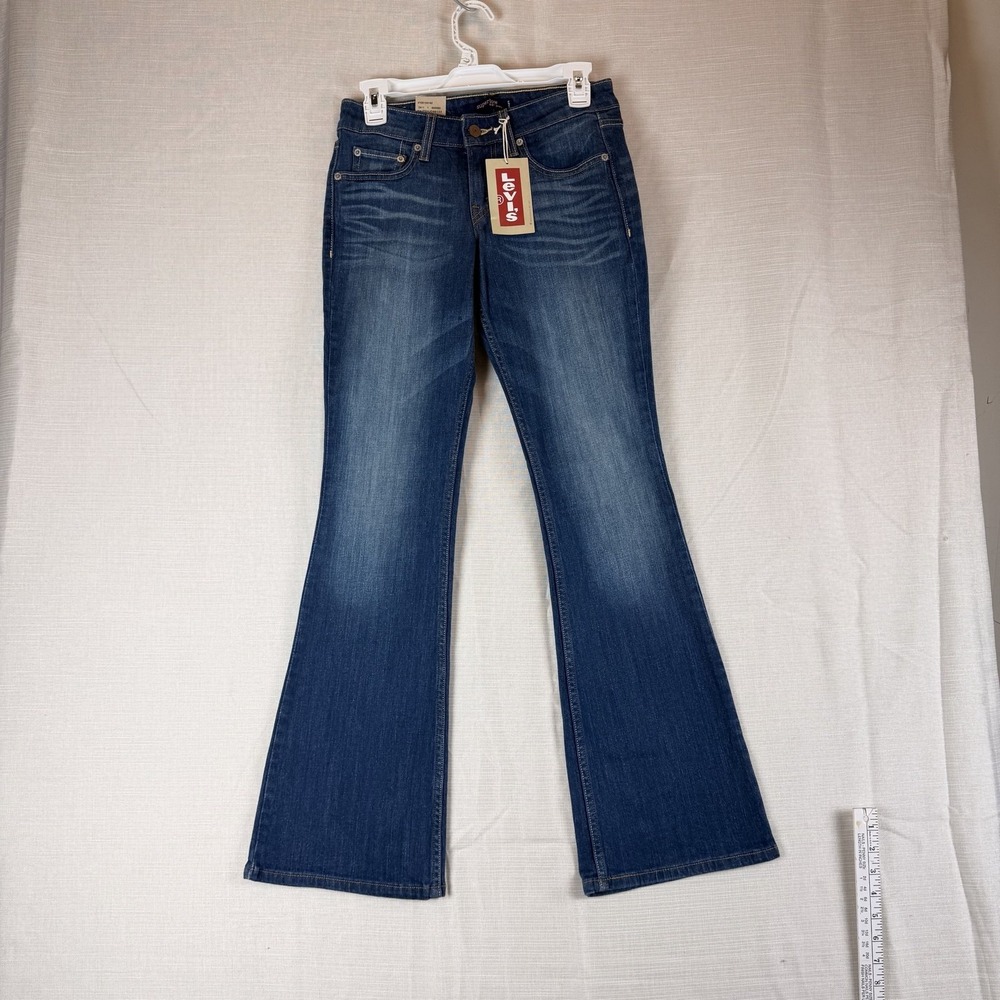 Y2K Levi's 518 Superlow Bootcut Jeans Juniors 1 Medium Blue Low Rise Stretch